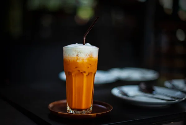 Thai Iced Tea Milk Cafe — Stock Photo, Image