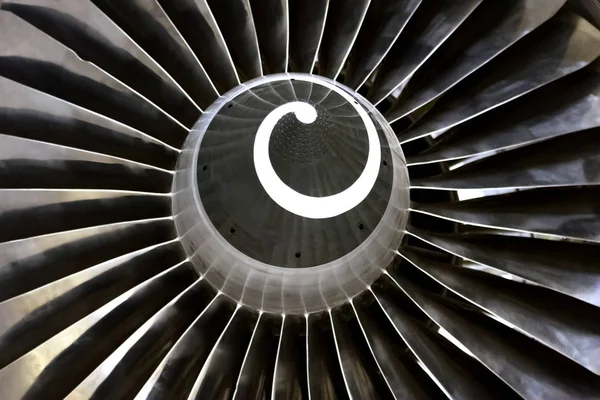 Turbine blades. turbojet engine blades close-up Stock Image