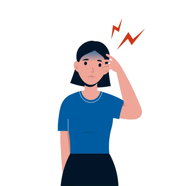 Frau mit Kopfschmerzen — Stockvektor