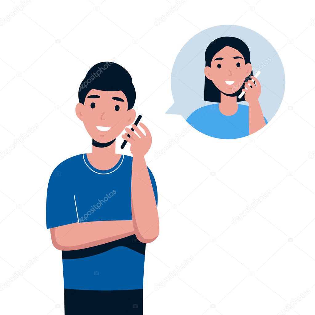 man talking on the phone with a girl