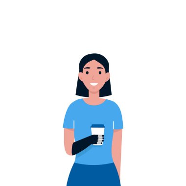 Kolunda protez olan bir kız.