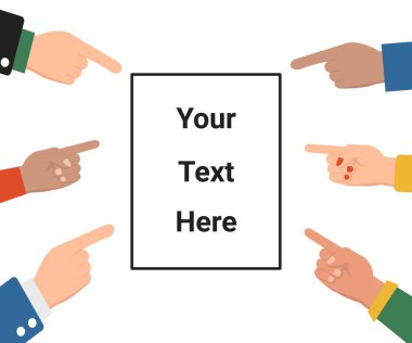 Eller çerçeveyi gösteriyor. Metniniz burada.