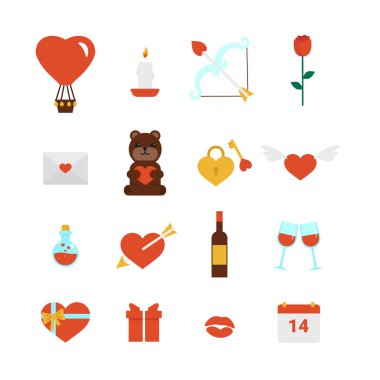 Sevgililer Günü simgeleri izole edildi