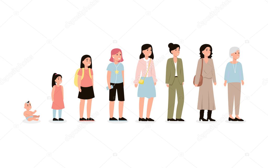 Woman in different age