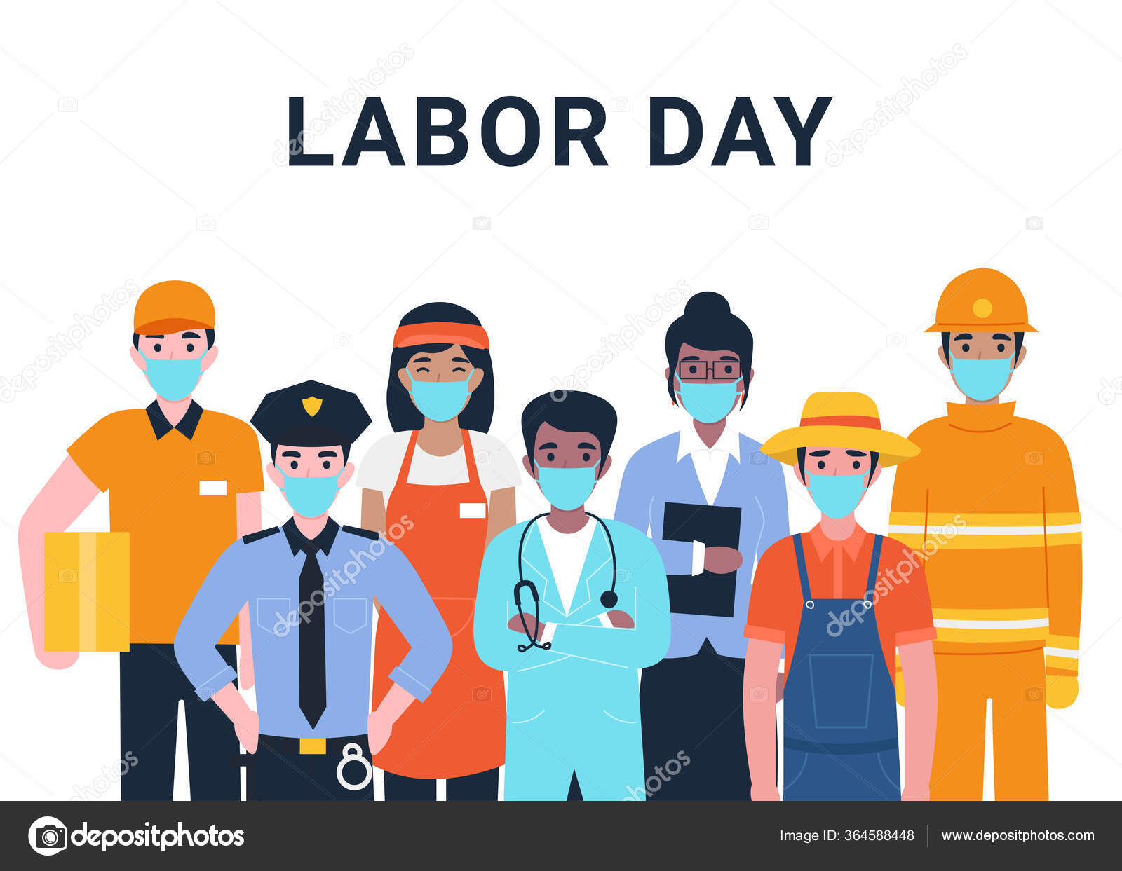 International Labor Day Set People Characters Actual Important
