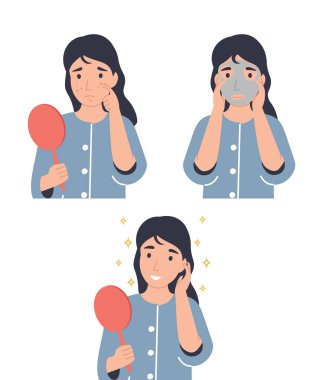 Sivilceli kız, yüz maskesi