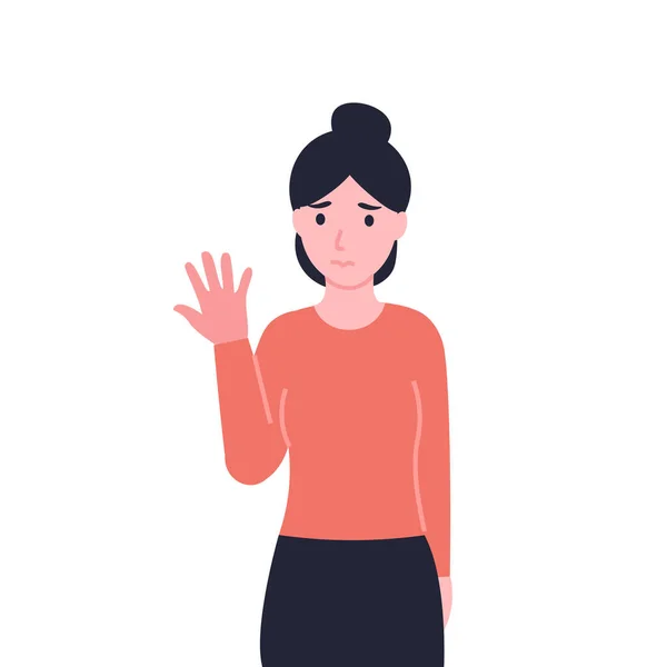 Vrouw Heeft Gezwollen Hand Vlakke Vector Cartoon Moderne Illustratie — Stockvector