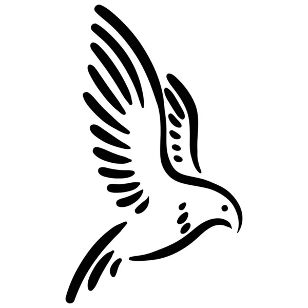 Силуэт птичьей линии, нарисованный вручную для логотипа — стоковый вектор