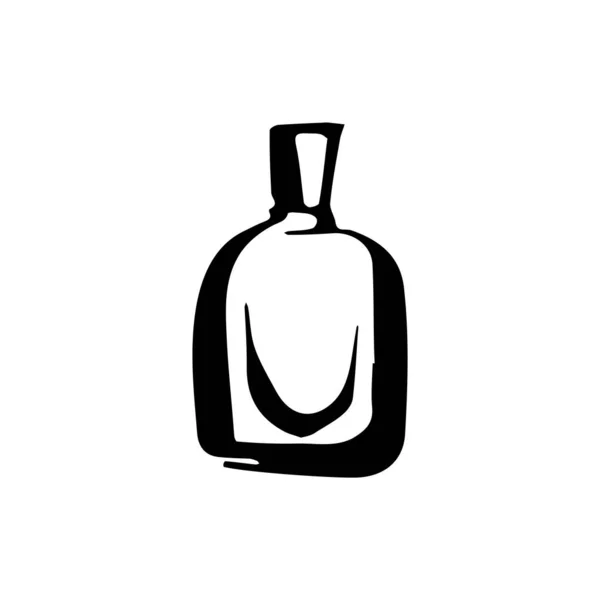 Profumo profumo bottiglia schizzo su sfondo bianco — Vettoriale Stock