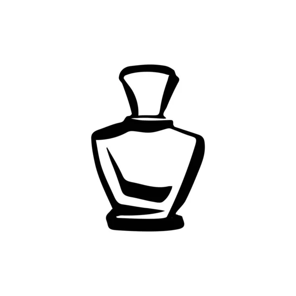 Perfume fragrance bottle sketch on white background — Stock Vector