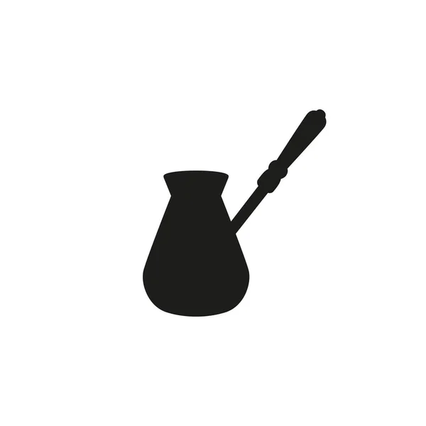 Kaffee-Cezve-Symbol schwarz auf weißem Hintergrund — Stockvektor