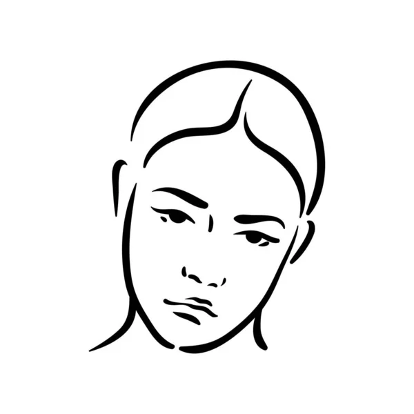 Szomorú érzelem arc ikon fehér háttér — Stock Vector