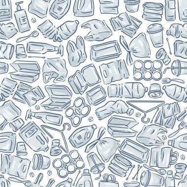 Beyaz arkaplanda plastik atık toplama kalıbı. 