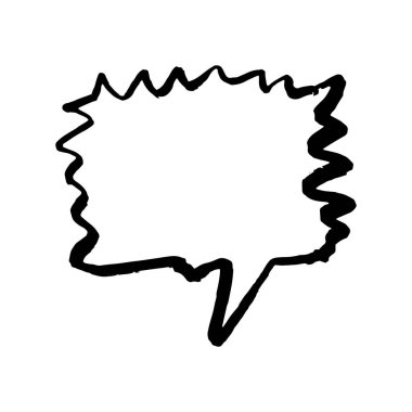 Beyaz arkaplanda diyalog sohbet baloncuğu çizimi