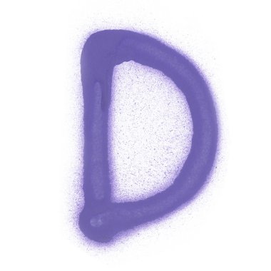 suluboya mor harf beyaz arkaplanda izole 