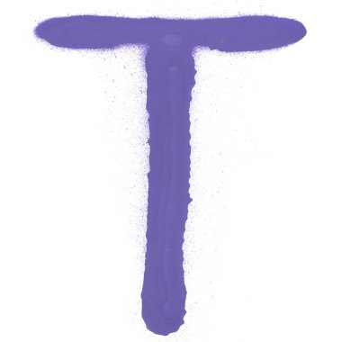 suluboya mor harf beyaz arkaplanda izole 