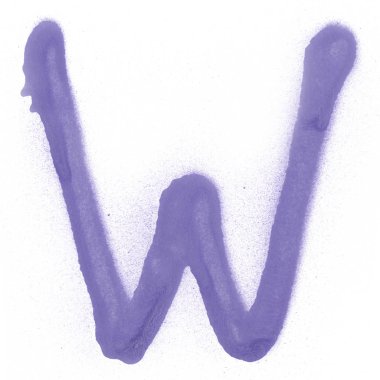 suluboya mor harf beyaz arkaplanda izole 