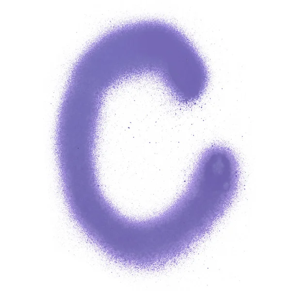 Watercolor Violet Letter Isolated White Background — ストック写真