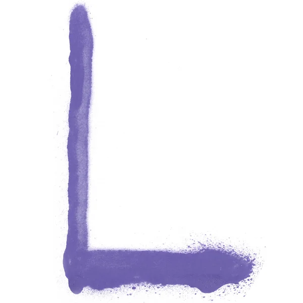 Watercolor Violet Letter Isolated White Background — ストック写真