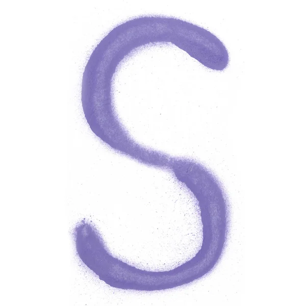 Акварельна Фіолетова Літера Ізольована Білому Тлі — стокове фото