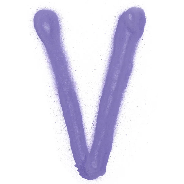 Aquarelle Lettre Violette Isolée Sur Fond Blanc — Photo