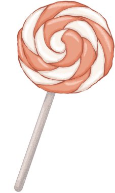 Sevgililer Günü Klipsli sanat ve bayram kartpostalları için illüstrasyon. İzole edilmiş beyaz arkaplanda elle boyanmış resimler