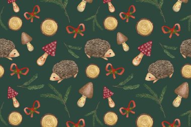 Dekorasyon ve ambalaj kağıdı için kusursuz bir Noel deseni. Tatil dekorasyonu.