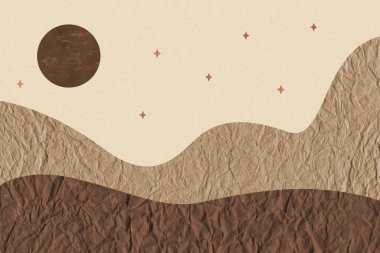 Kopya alanı olan eski bir kağıt arkaplan. Kahve ya da çayla boyanmış kağıt..