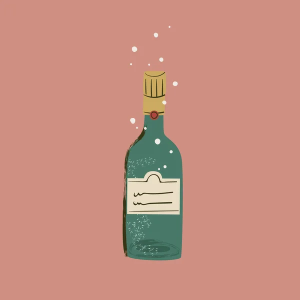Champaign Fles Illustratie Achtergrond — Stockfoto