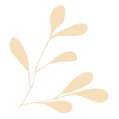 Modern illüstrasyon, beyaz arkaplanda izole edilmiş sarı yaprak