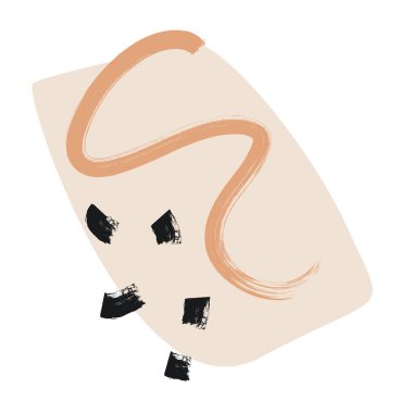 siyah ve turuncu fırça darbeleriyle bej leke 