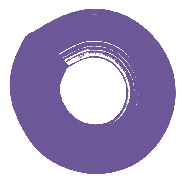 Фіолетовий Штрих Пензля Формі Кола Ізольовано Білому — стокове фото