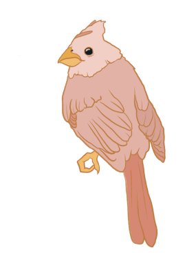 Beyaz arkaplandaki kuşun modern illüstrasyonu