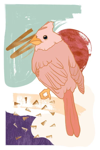 Moderne Illustratie Vogel Met Abstracte Achtergrond — Stockfoto