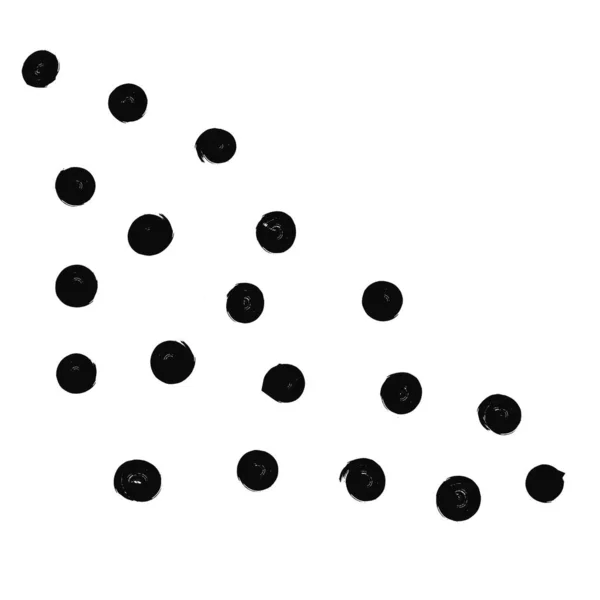 Black Handdrawn Dots Isolated White Background — Stock Photo, Image