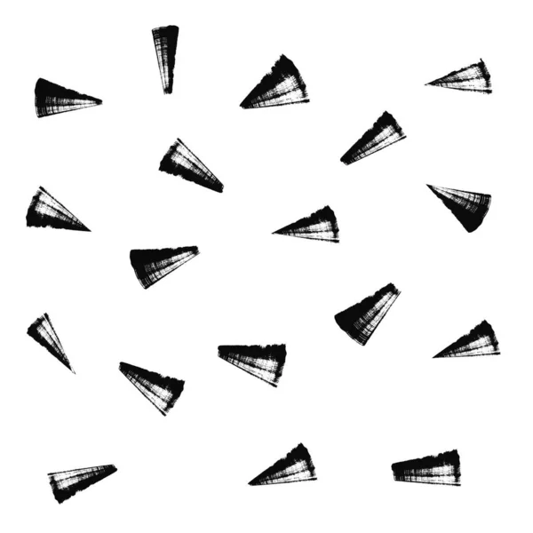 Black Paintbrush Stains Pattern White Background — Stock Photo, Image