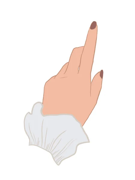 Illustration Kvinnlig Hand Isolerad Vit Bakgrund — Stockfoto