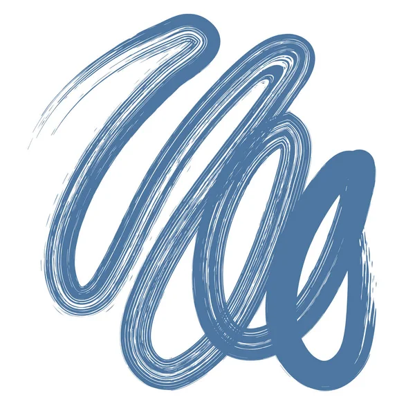白い背景に孤立した青い螺旋状のブラシストローク — ストック写真