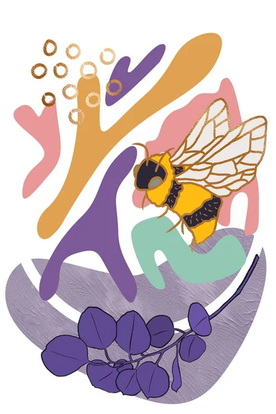 Ilustración Moderna Las Abejas Contexto Abstracto — Foto de Stock