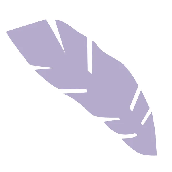 现代插图 紫色羽毛 白色背景隔离 — 图库照片