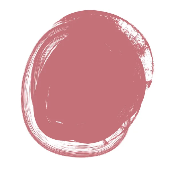 Pincelada Rosa Forma Círculo Isolado Branco — Fotografia de Stock