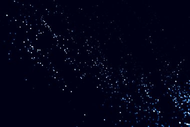 Siyah arkaplanda mavi soyut bokeh.