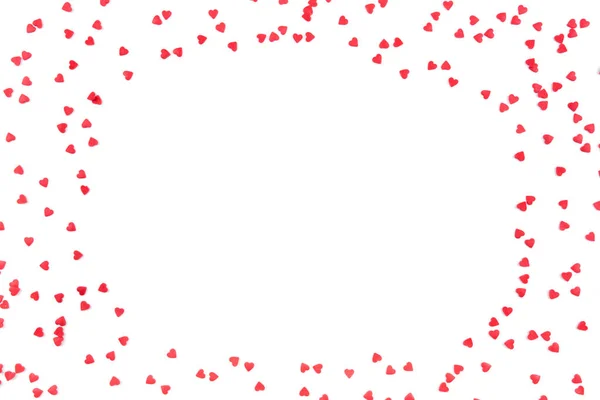 White background with red hearts. Valentine\'s day concept.