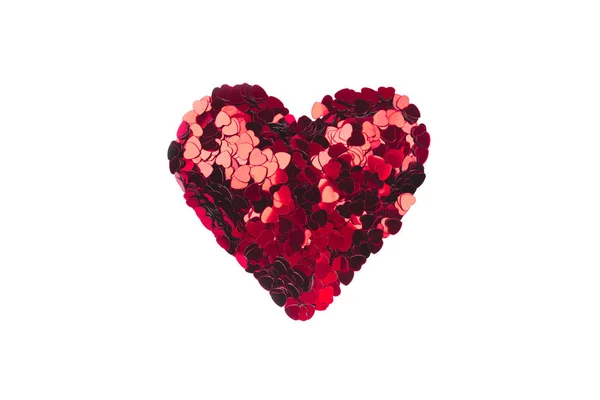 Heart of small red hearts isolated on a white background. — 스톡 사진