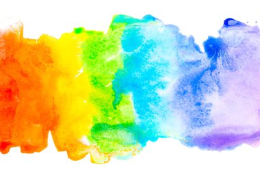 Soyut sulu boya gökkuşağı arka plan.