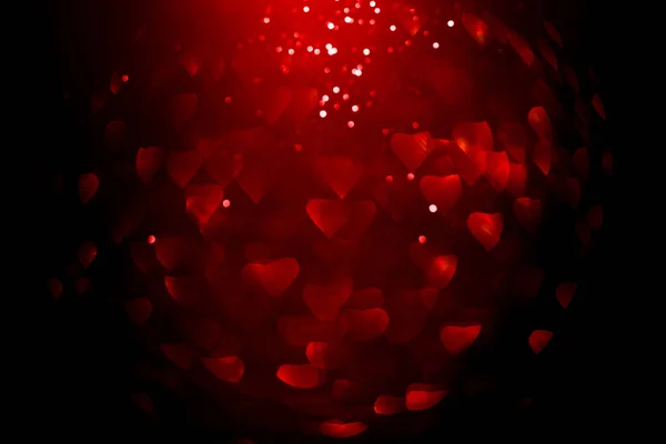 Background with red bokeh in the shape of a heart. — 스톡 사진