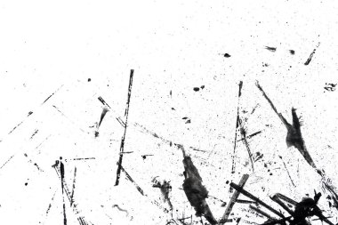 Soyut damlalar ve siyah akrilik boya lekeleri.