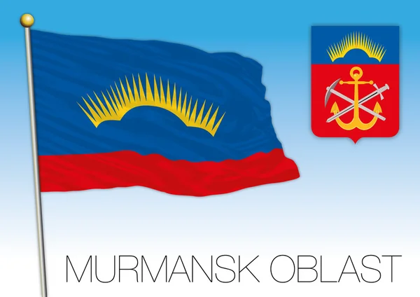 Murmansk oblast flag, Russia — ストックベクタ