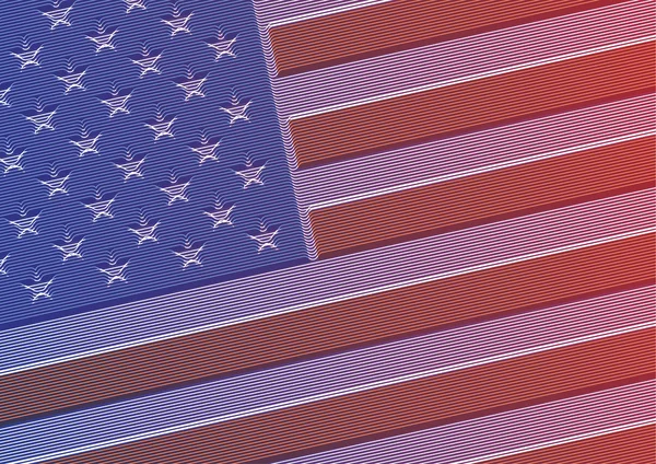 Stati Uniti bandiera, elaborazione grafica, illustrazione — Vettoriale Stock