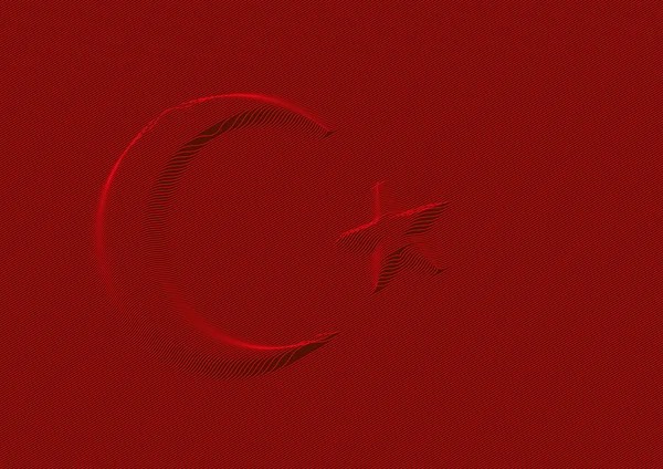 Σημαία της Τουρκίας, γραφικός επεξεργασία με γραμμές — Διανυσματικό Αρχείο